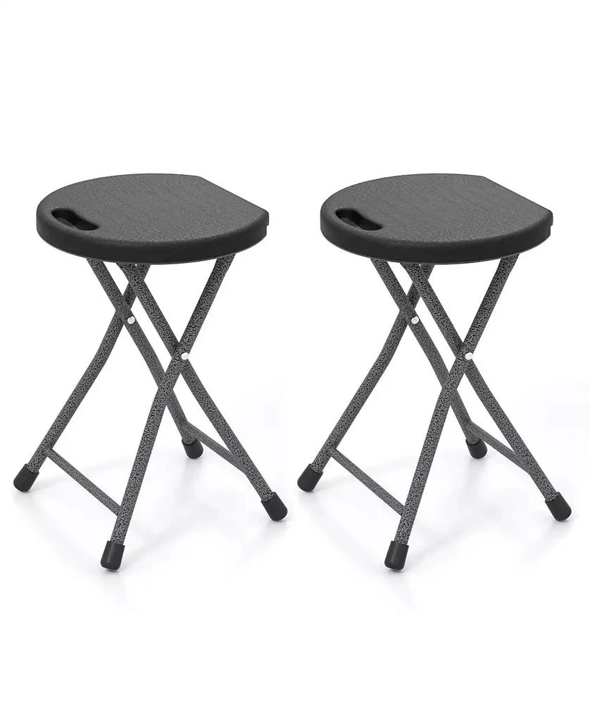 Mecale Adult Folding Stool with Built-In Carry Handle, Portable Compact Seat