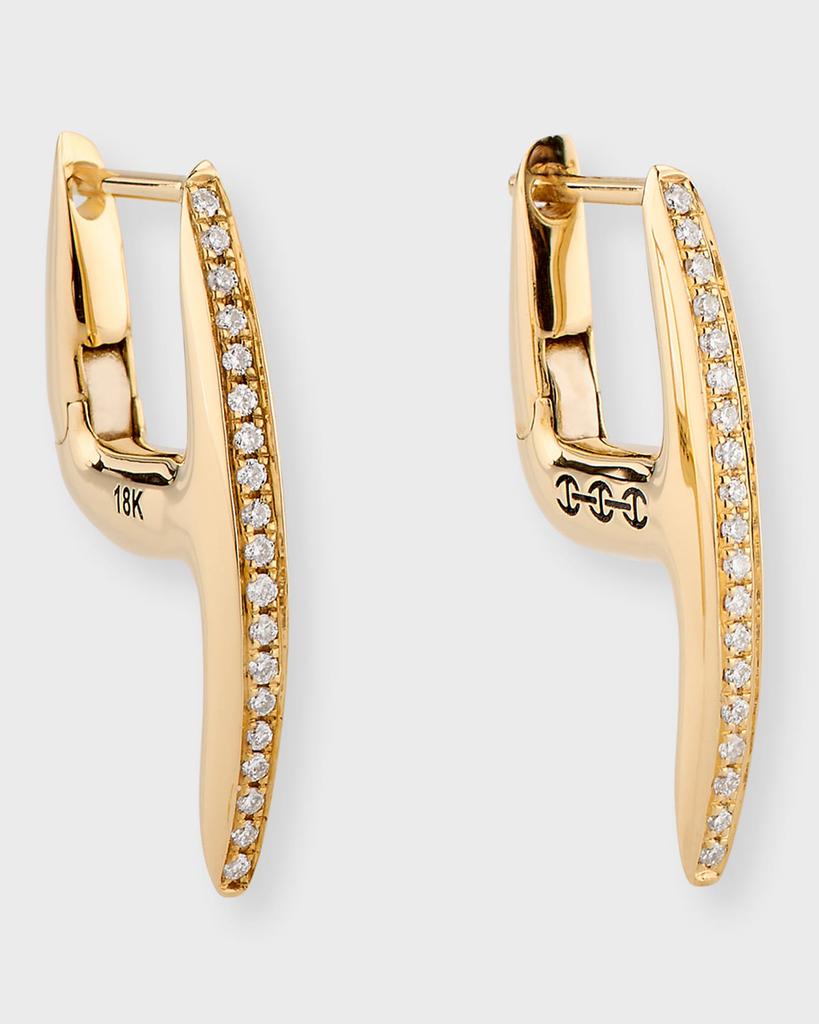Hoorsenbuhs 18K Yellow Gold Mini Axe Earrings with Diamonds