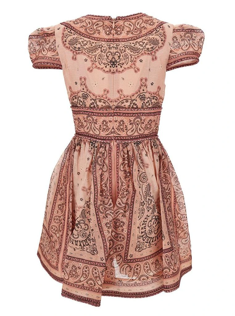 Zimmermann 'Matchmaker Structured' Mini Pink Dress with All-Over Bandana Print in Linen and Silk Woman 2