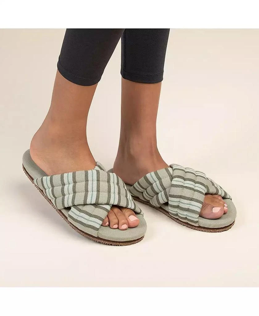 Feelgoodz Women's Slipper Artisan Quilted Cross Strap Indoor / Outdoor House Shoes 2