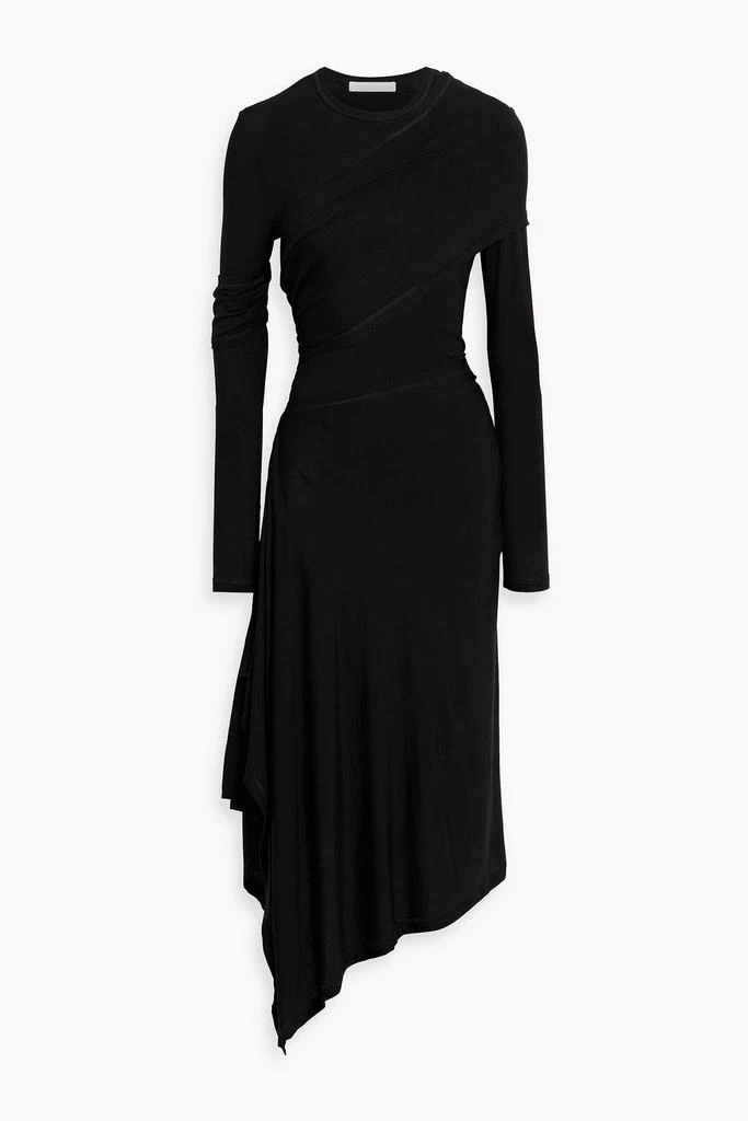 helmut lang asymmetrical jersey dress HELMUT LANG Size XS Black White Cotton Layered Bubble Hem Dress  Sui  Generis Designer Consignment