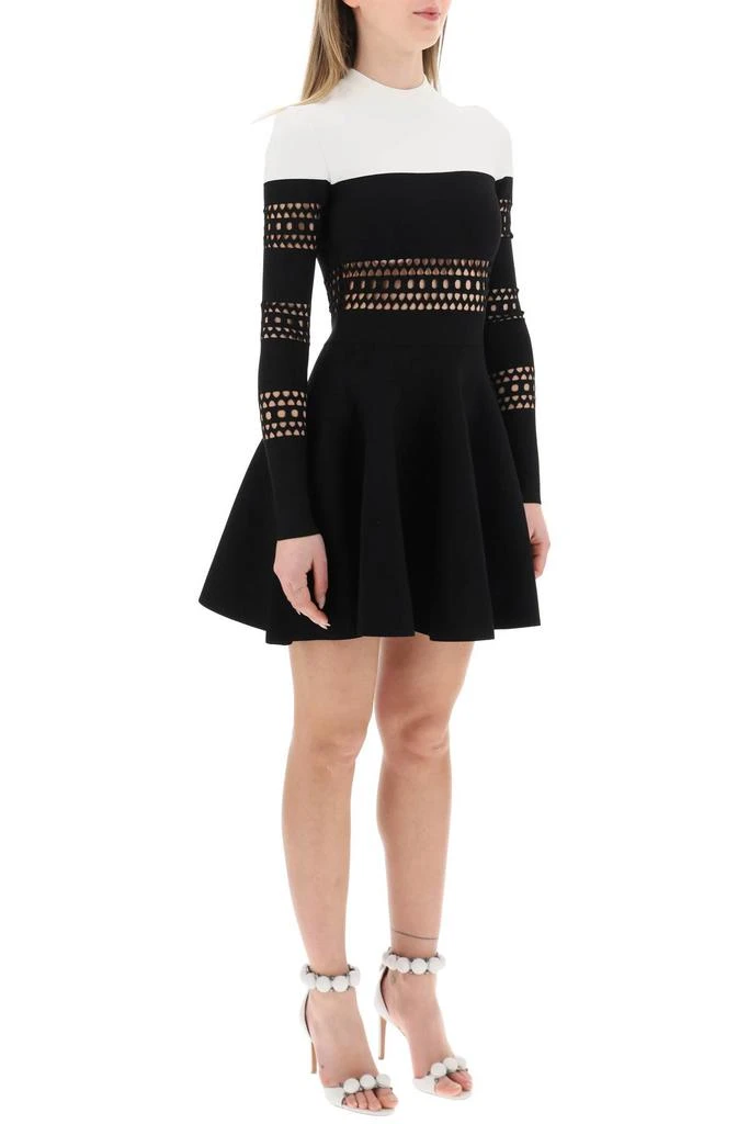 ALAIA perforated mini dress with flared skirt 2