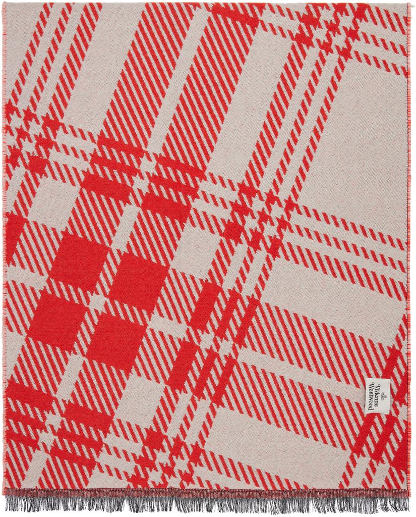 Vivienne Westwood Red & White Tartan Scarf