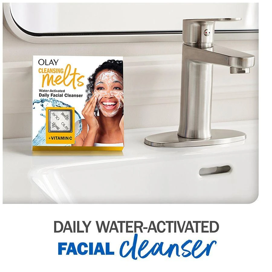 Olay Cleansing Melts + Vitamin C Face Cleanser, Water-Activated Face Wash 4