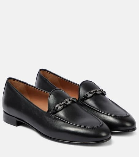 Aquazzura Tasslimo embellished leather loafers 1