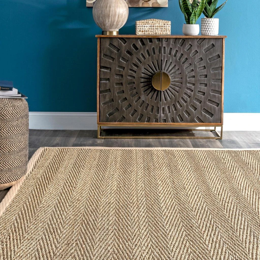 nuLOOM Larnaca Seagrass Herringbone Indoor/Outdoor Area Rug 3