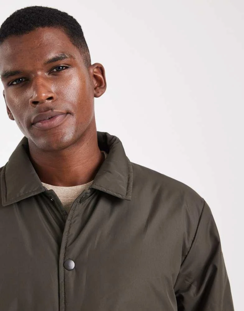 Brave Soul Brave Soul padded jacket with collar in khaki 5