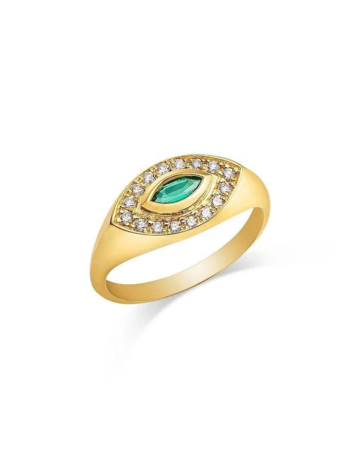 Zoe Chicco 14K Yellow Gold Emerald Gemstones Emerald 
Diamond Evil Eye Ring