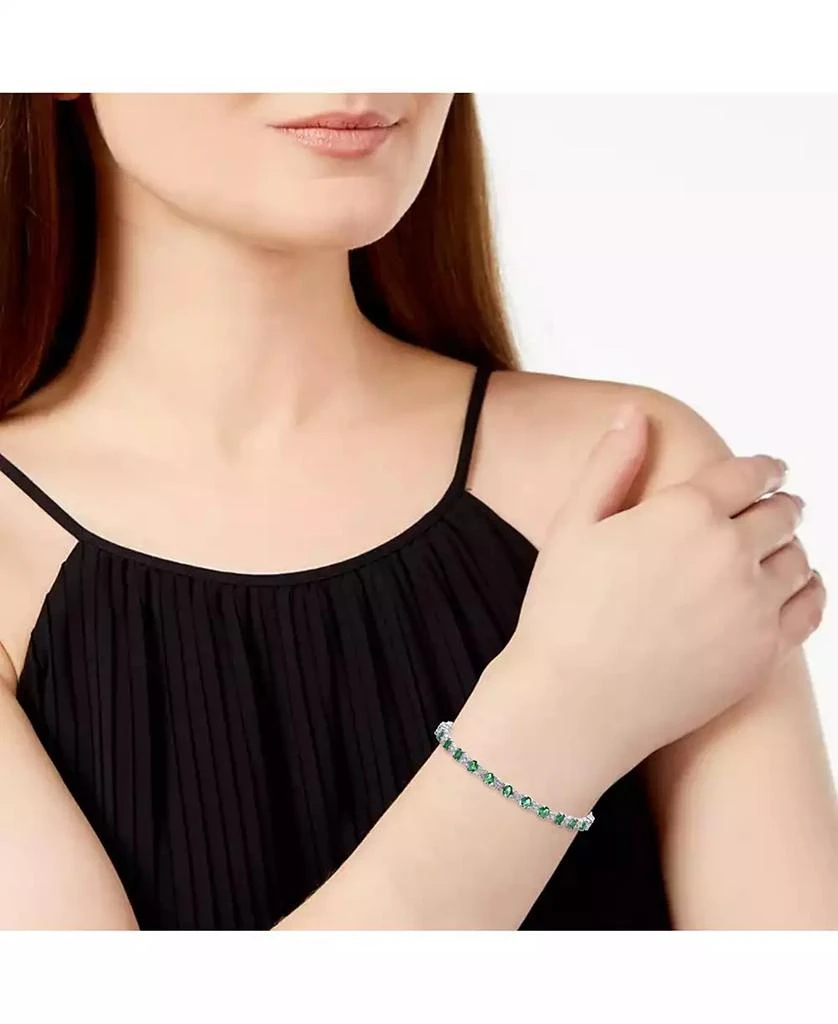 Genevive Sterling Silver White Gold Plated with Colored Cubic Zirconia Tennis Bracelet 3