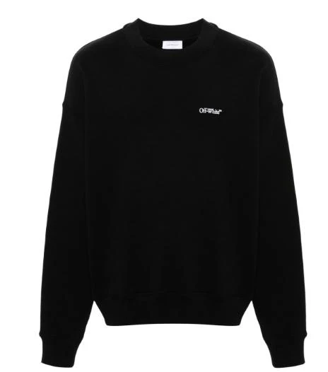 Off-White BLACK COTTON CREW NECK SWEATER 5