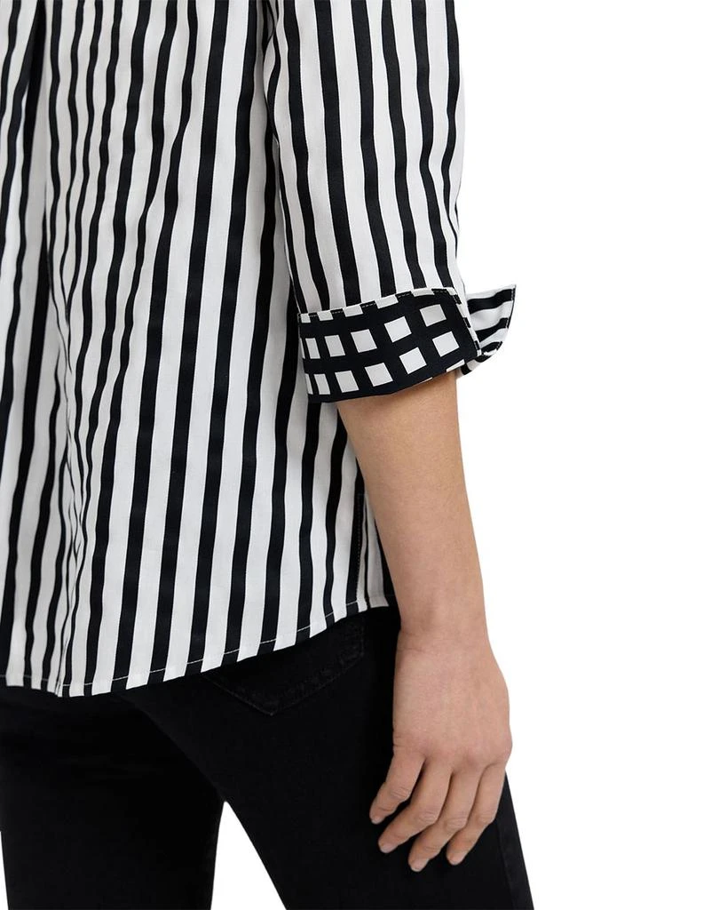 FOXCROFT Agnes Long Sleeve Striped Cotton Shirt 5