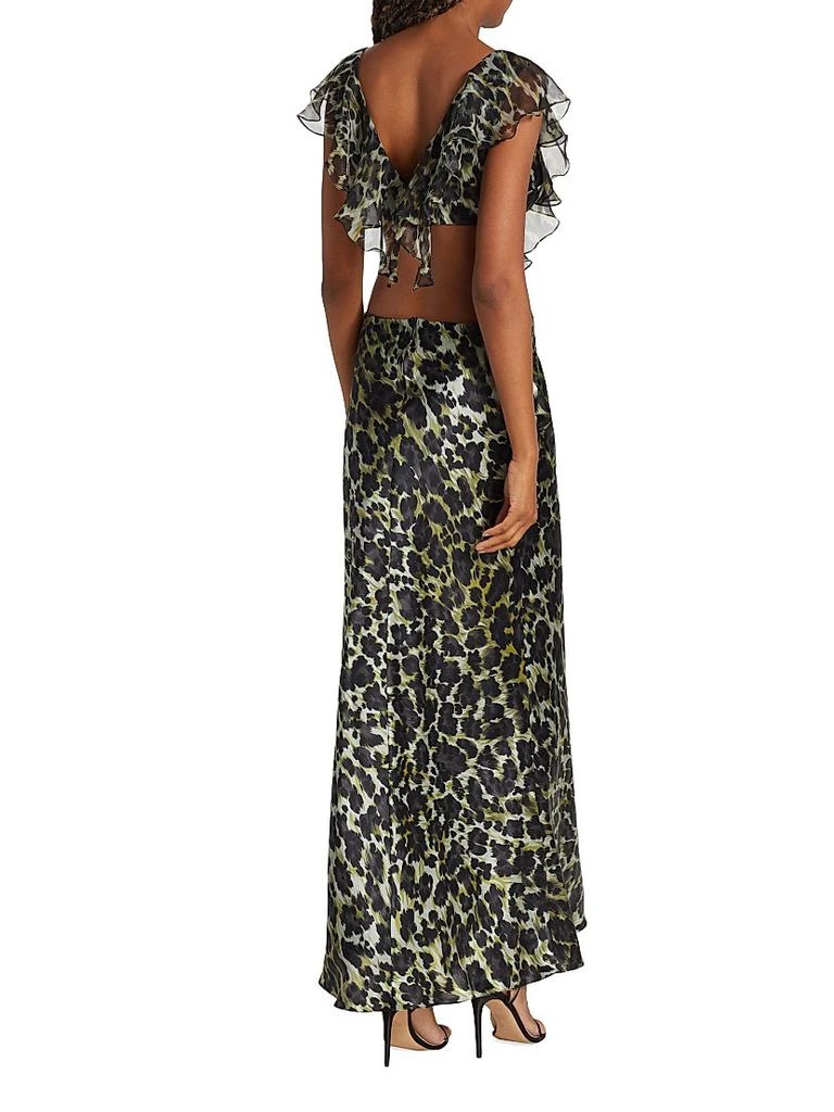 Adriana Iglesias Malia Leopard Silk Cut-Out Dress 5