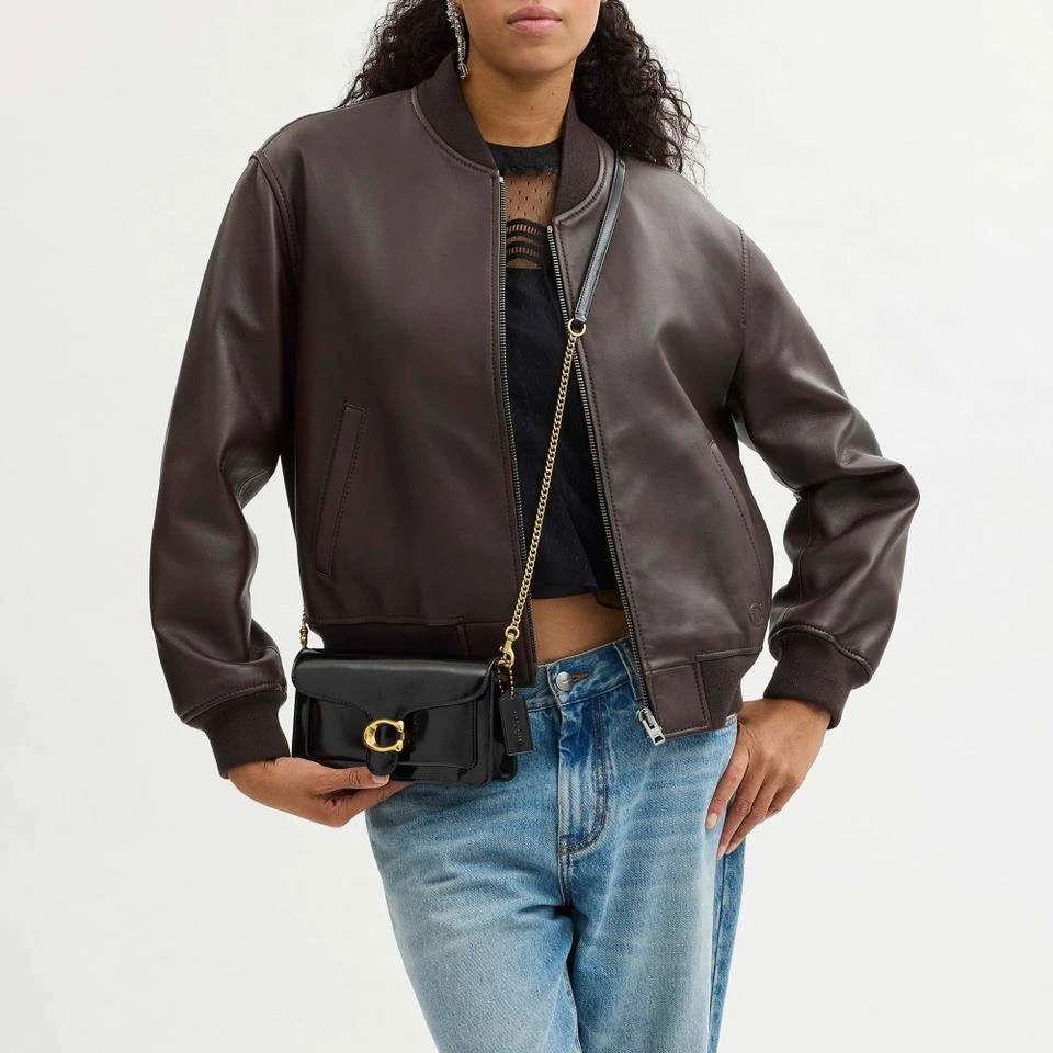 Coach Coach Tabby Spazzolato Leather Chain Clutch 2