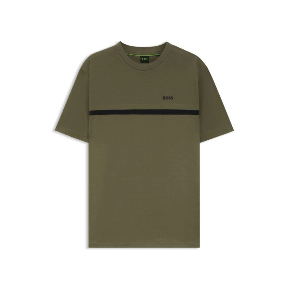Hugo Boss Cotton T-shirt with logo and stripe