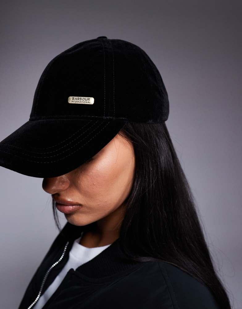 Barbour Barbour International Cecilla velvet cap in black