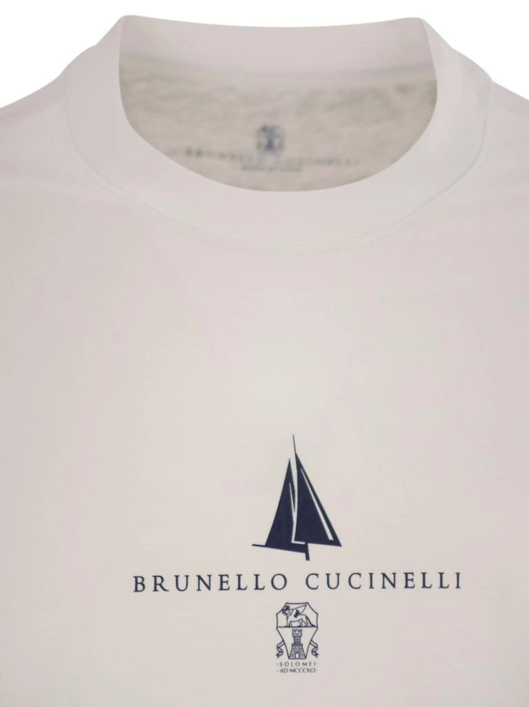 Brunello Cucinelli Brunello Cucinelli Logo Printed Crewneck T-Shirt 4
