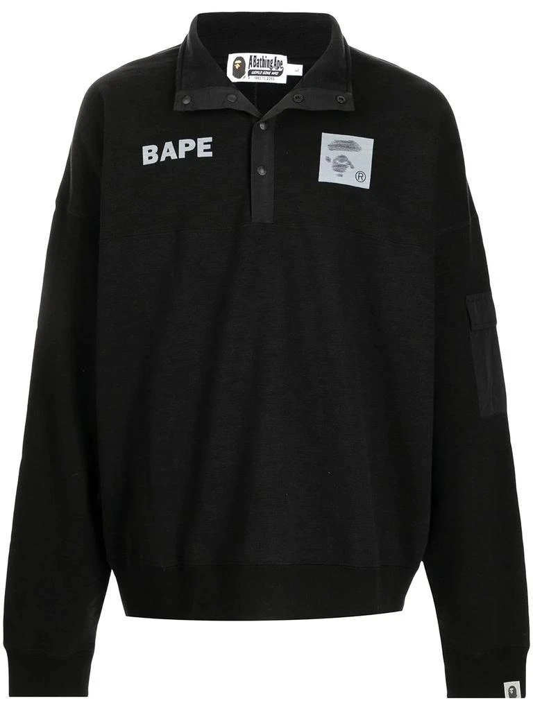 A BATHING APE® logo-print spread-collar jumper - men 1