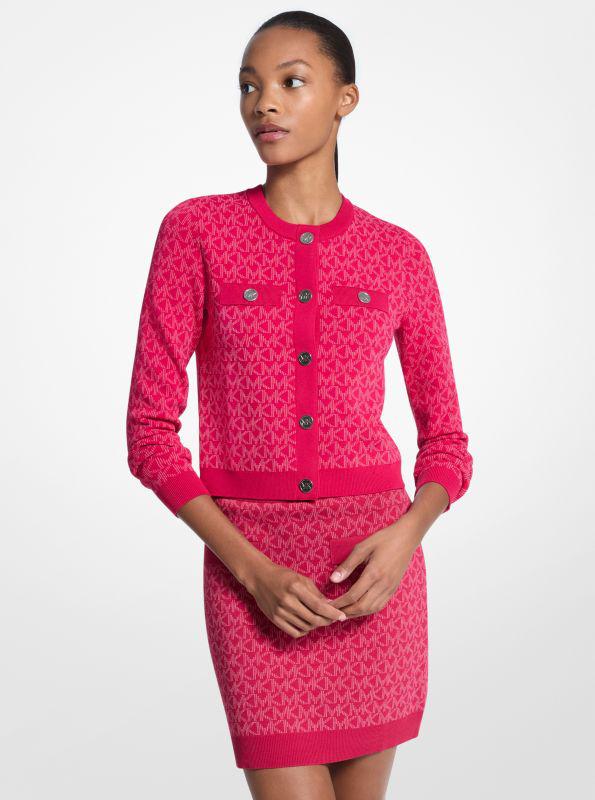 Michael Kors Logo Jacquard Cropped Jacket