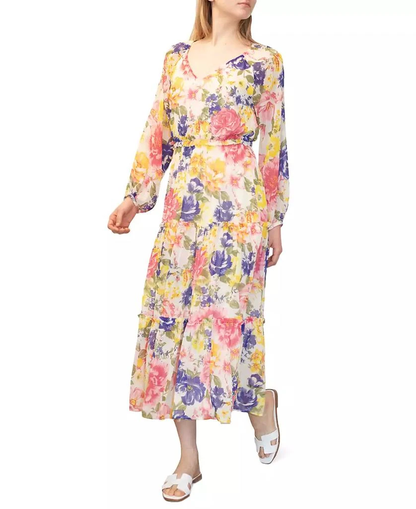 Dylan Ryan Juniors' Floral-Print Tiered Midi Dress 3