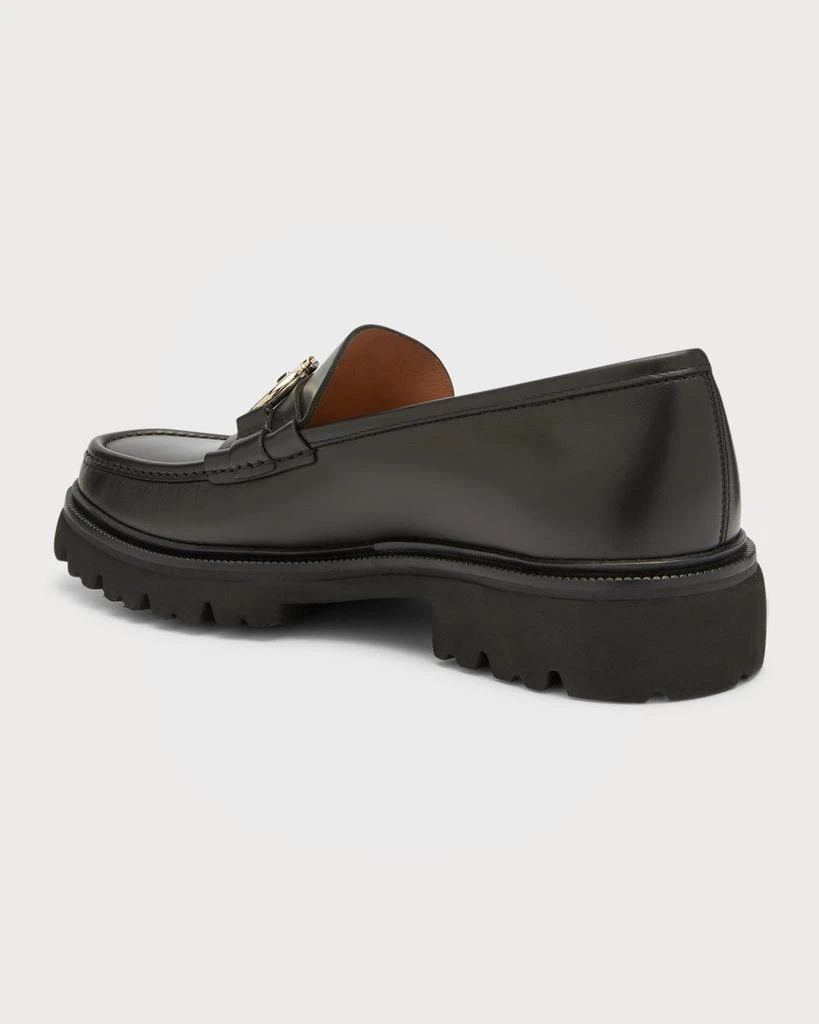 Salvatore Ferragamo Men's Bleecker Leather Lug-Sole Loafers with Reversible Bit 4