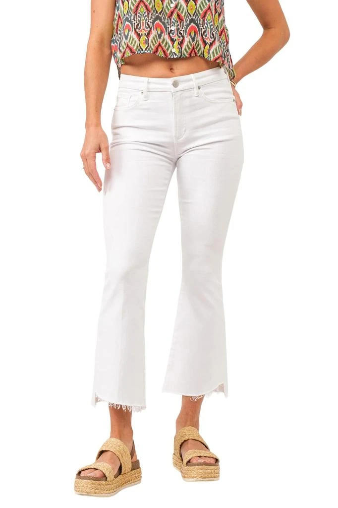 DEAR JOHN DENIM Jeanne High Rise Cropped Flare Jeans In Optic White 1