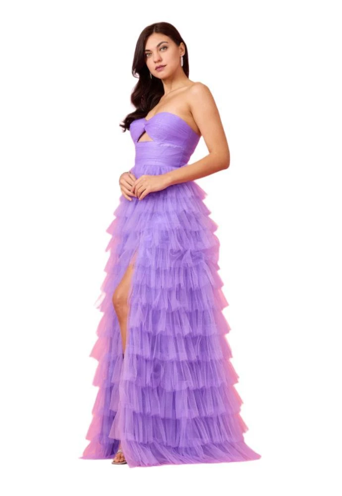 TRUEDAMES Strapless Ruffled Skirt Prom Dress Ball Gown 3