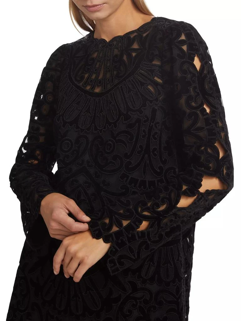 Sea Dana Embroidered Velvet Dress 6