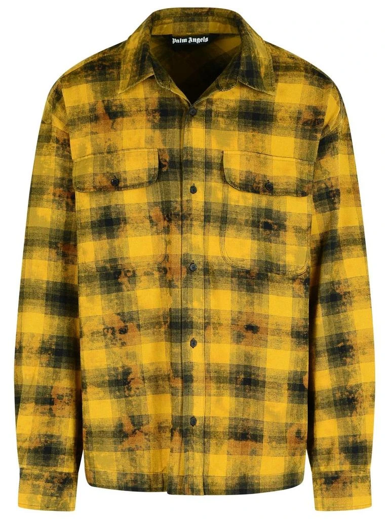 Palm Angels Palm Angels Curved Logo Printed Checked Shirt 1