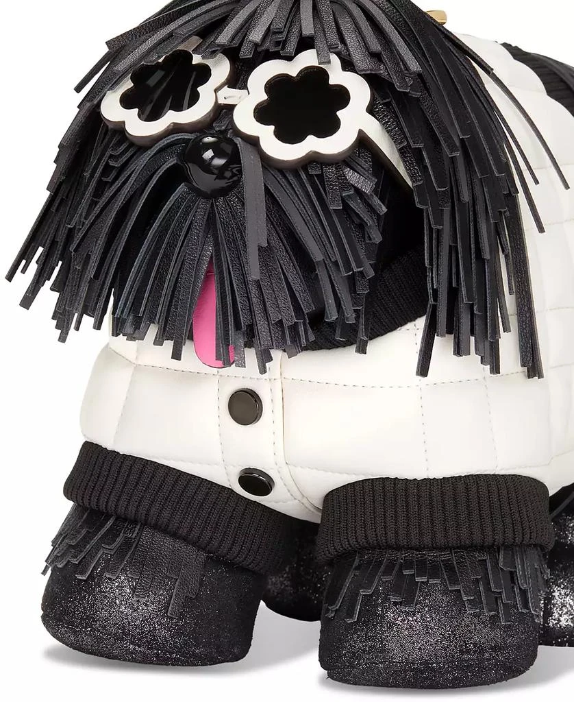 Kate Spade Shaggy Fabric & Fringed Leather Small 3D Dog Crossbody 4