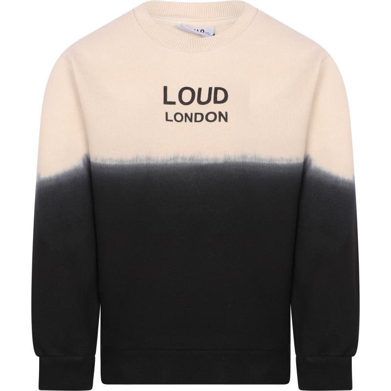 Loud Apparel Tie dye organic logo sweatshirt and shorts set in black and white