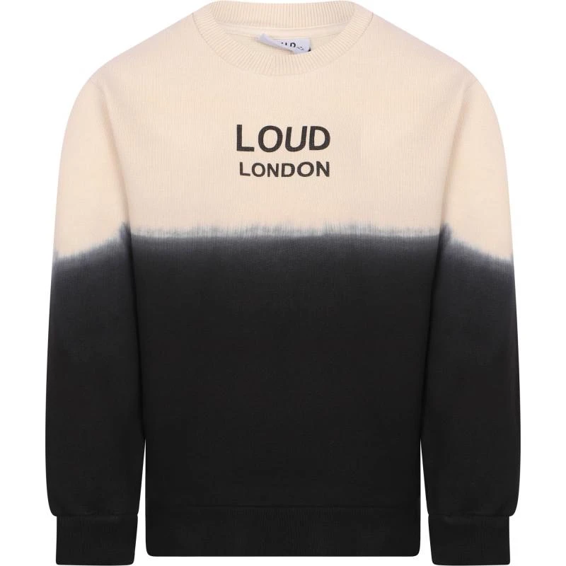 Loud Apparel Tie dye organic logo sweatshirt and shorts set in black and white 2