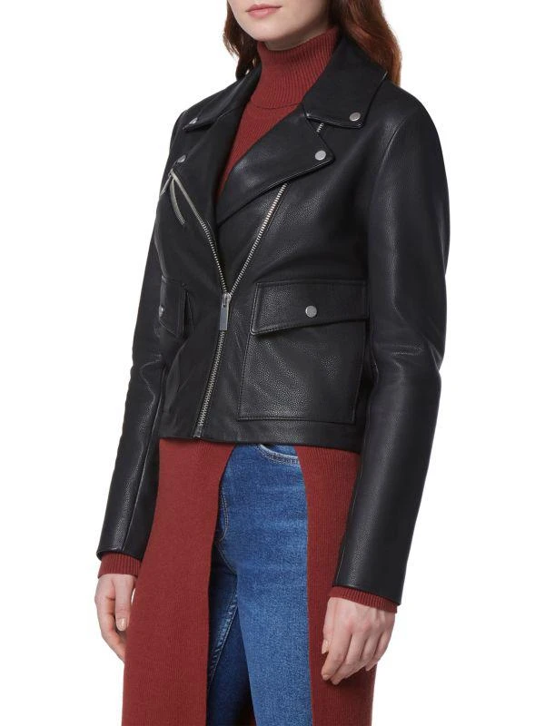 Andrew Marc Seton Pebbled Leather Moto Jacket 3