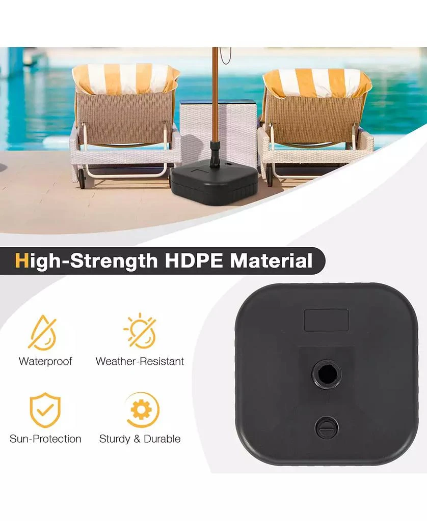 GIVIMO Patio Fillable Umbrella Base Fit 1.5 Inch Umbrella Poles for Yard Poolside 9