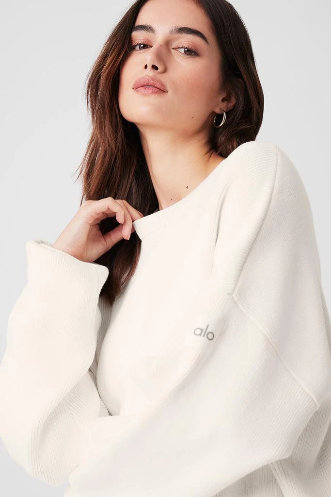 Alo Scholar Crew Neck Sweater - Ivory 4