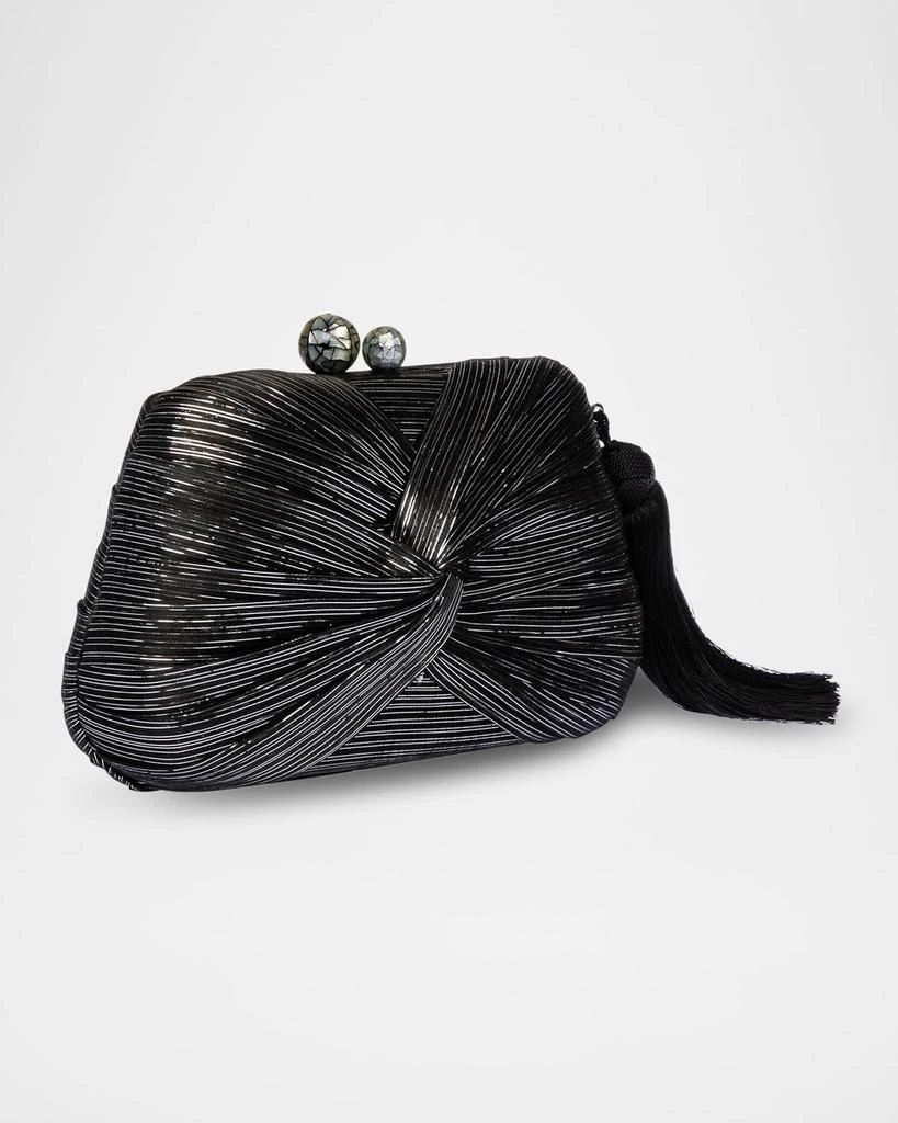 Rafe Rosie Twisted Metallic Straw Clutch Bag 2