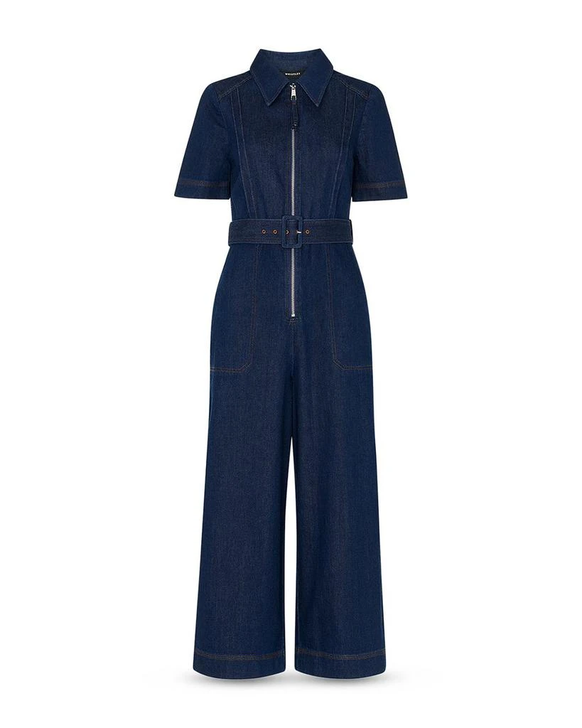 Whistles Denim Pintuck Belted Jumpsuit 6