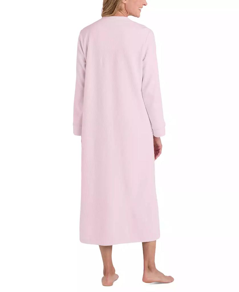 Miss Elaine Women's Embroidered Waffle-Knit Robe