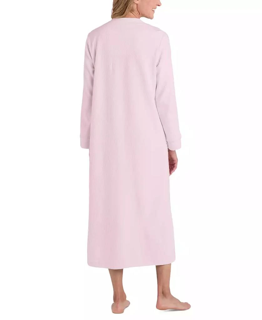 Miss Elaine Women's Embroidered Waffle-Knit Robe 2
