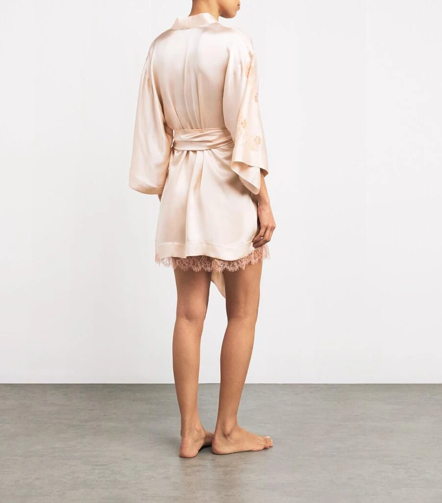 Carine Gilson Silk Lace-Detail Kimono Robe 3