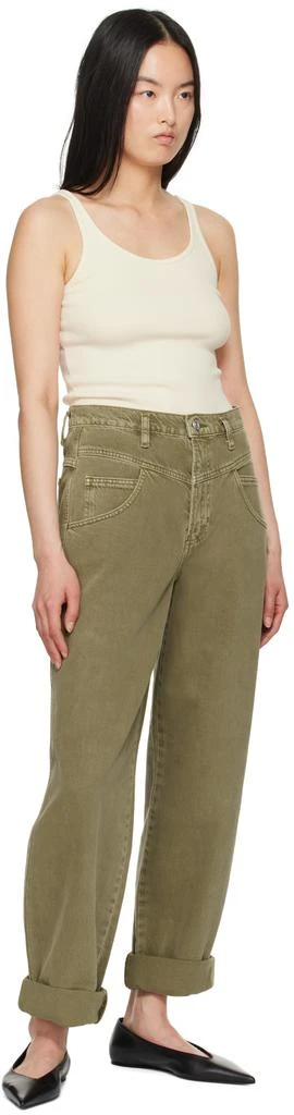 FRAME Khaki 90's Utility Loose Jeans 4