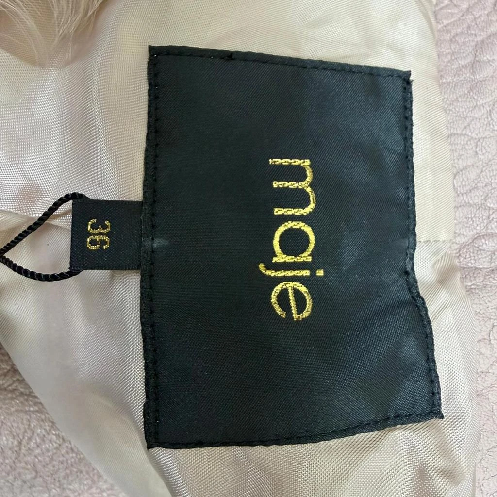 Maje Textured Shearling Coat in Pink Lamb Leather 4