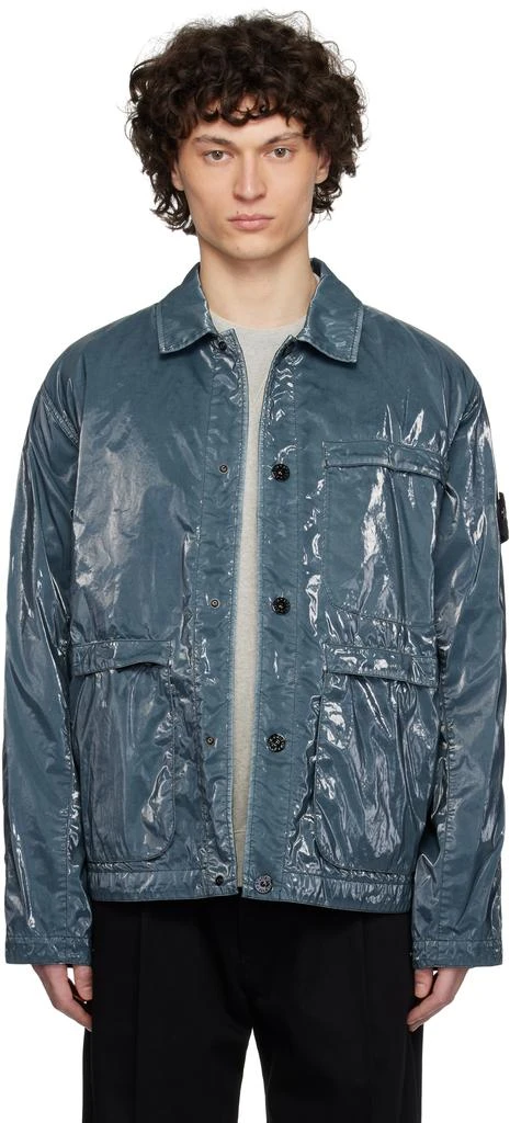 Stone Island Blue Caban Mussola Prismatica Jacket 1