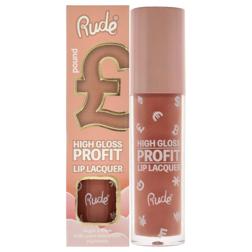 Rude Cosmetics High Gloss Profit Lip Lacquer - Pound by  for Women - 0.141 oz Lip Gloss