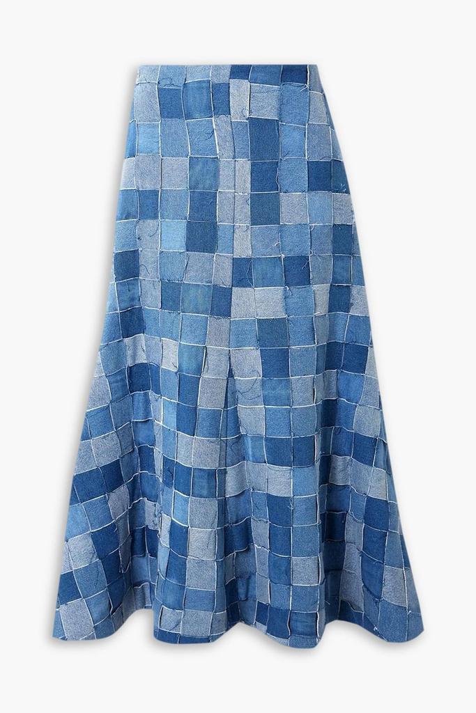 A.W.A.K.E. Mode Patchwork denim maxi skirt