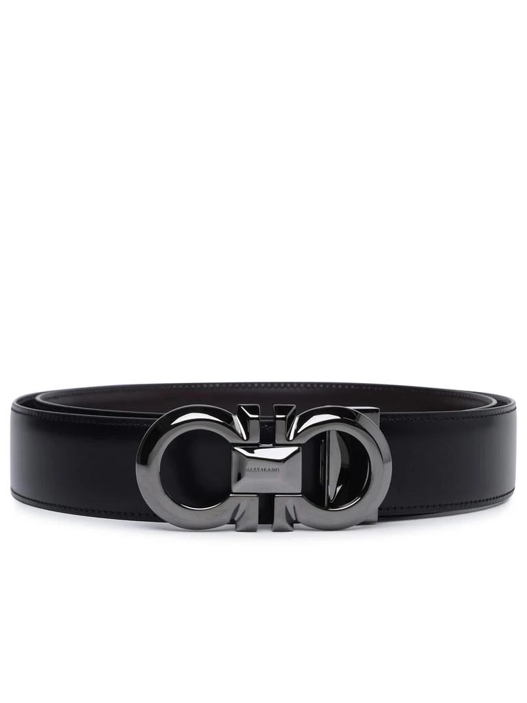 Shop Gancini Black Calf Leather Belt on Sale at BeyondStyle  display picture 2