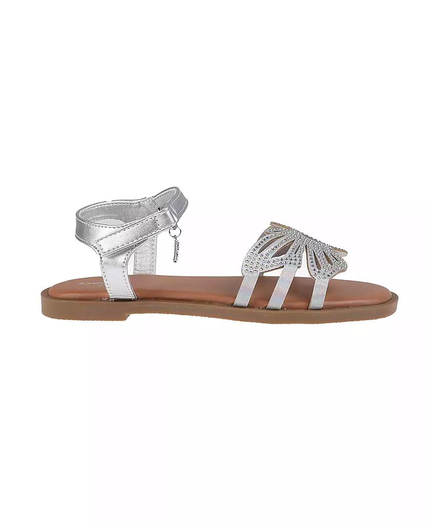 Bebe Little Girls Flat with Butterfly Rhinestone Welt Sandals