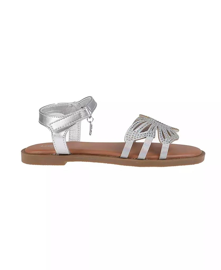 Bebe Little Girls Flat with Butterfly Rhinestone Welt Sandals 2