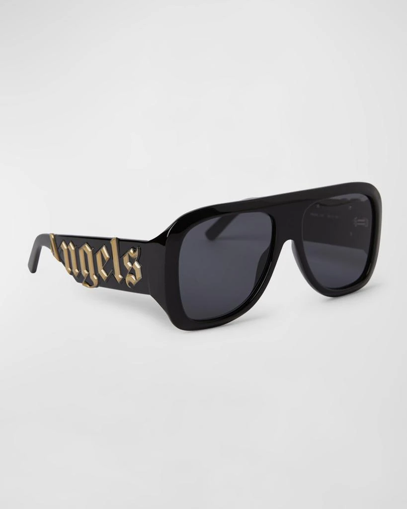 Palm Angels Sonoma Black Acetate & Metal Aviator Sunglasses 1