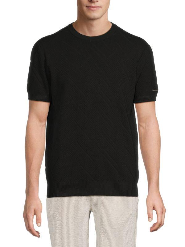 Zigzag Jacquard Short-Sleeve Sweater – On Sale Now with Up