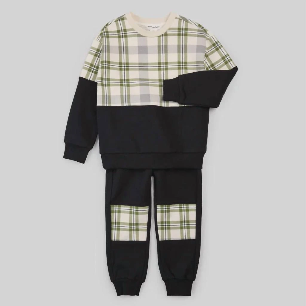 Miles Baby Miles Baby - Kids Plaid Mix Jogging Set